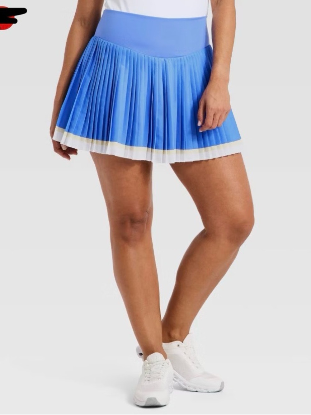 Women’s Blue Pleated Tennis Skort with White Trim